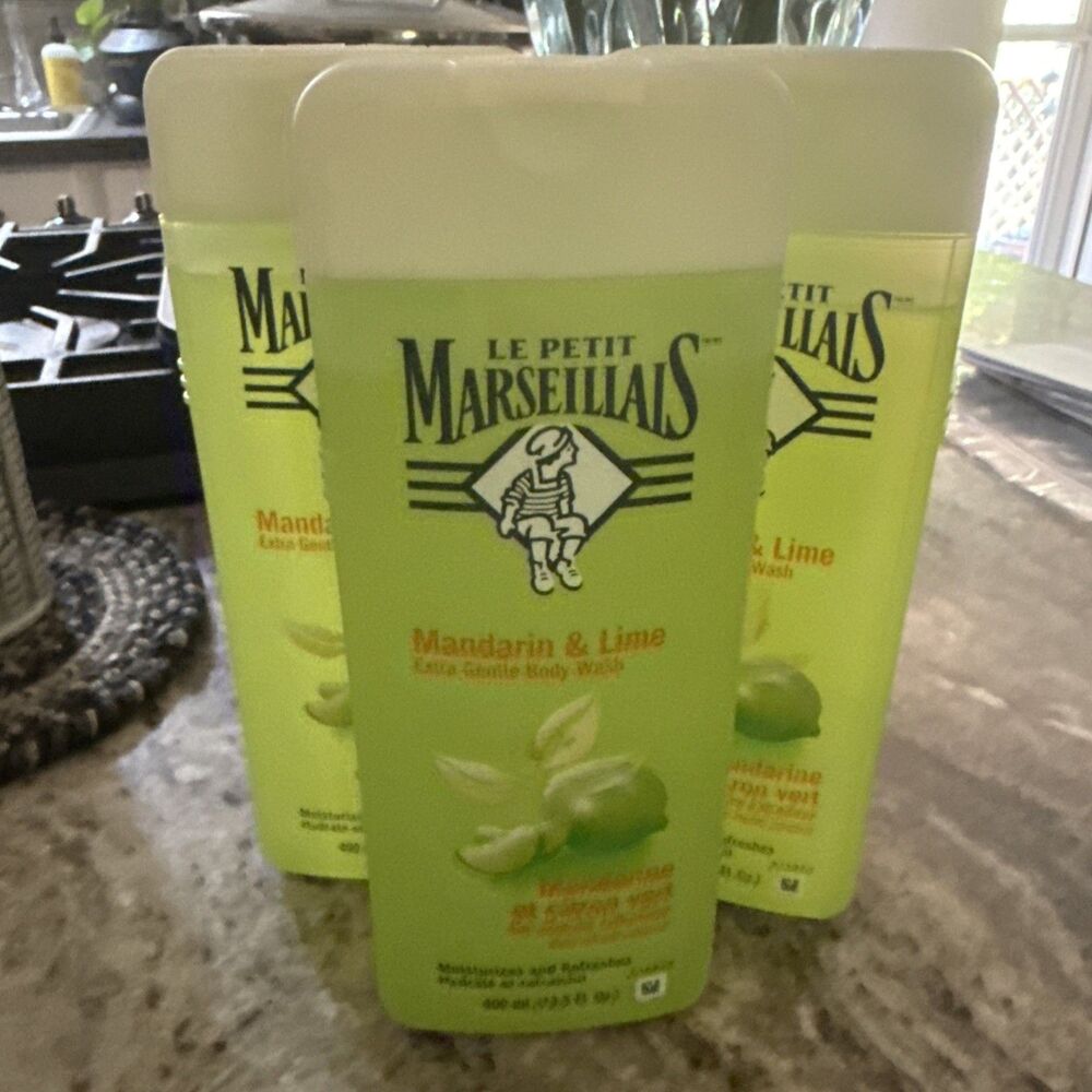 3x Le Petit Maerseiliais Mandarin & Lime Body Wash Discontinued